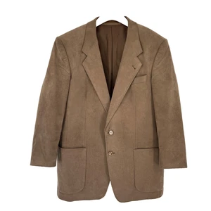 Vtg Albers Mens Blazer Size L Faux Suede Retro Academia 90s Sport Coat Jacket - Picture 1 of 13