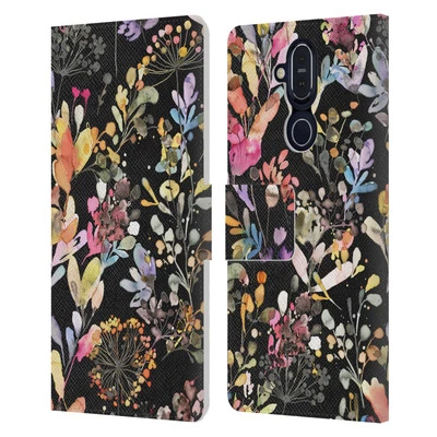 OFFICIAL NINOLA FLOWER PATTERNS LEATHER BOOK WALLET CASE COVER FOR NOKIA PHONES - Image 1 of 4