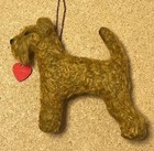 LAKELAND / IRISH TERRIER with a RED HEART - Part needle felted DOG
