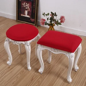 Round Rectangle Bar Stool Cover Round Stool Cushion Cover Elastic Seat Covers - Picture 1 of 21