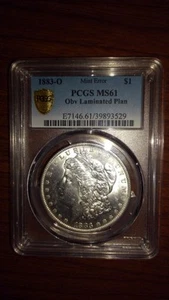 1883-O $1 Morgan Silver Dollar PCGS MS61 *Mint Error* OBV Laminated - Picture 1 of 4