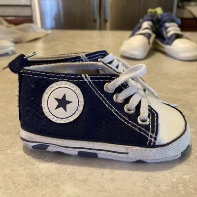 Infant Boys 3-6 Month Blue High Top Shoes  - Image 1 of 4