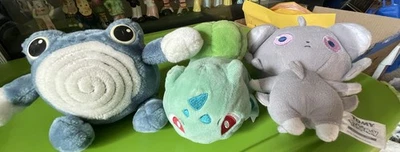 Lot Of 3  Pokemon Plush ESPURR, Bulbasaur , Poliwhirl, Tomy Pocket Monster - Image 1 of 4