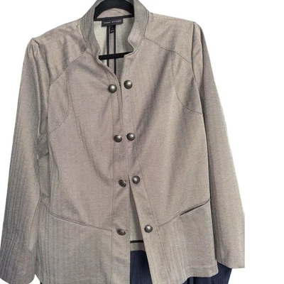 Lane Bryant Women's Gray Herringbone Collarless Blazer Jacket Size 24 - Image 1 of 4