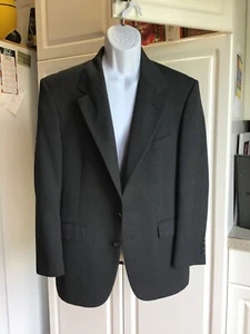 Blazer Stafford para hombre usado talla 38R gris oscuro con líneas/cuadros azules - Imagen 1 de 9