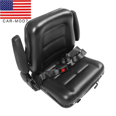 CAR-MODIFICATION7 Adjustable Backrest Tractor Seat w/Safety Belt & Armrest Universal Forklift Seat