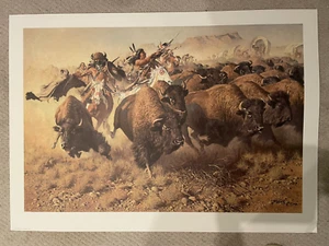 Frank C McCarthy "Attacco al sentiero dei carri" - litografia firmata - Foto 1 di 4