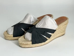 Stubbs & Wootton Palm Beach Black "KELLY" Espadrille Sandals Shoe Size 83 - Picture 1 of 5