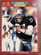 ‼️PRINTING ERROR‼️1989 Pro Set Bo Jackson #185 Los Angeles Raiders