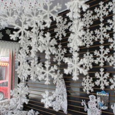 150PCS Christmas White Snowflakes Decorations Xmas Tree Party Ornaments UK.