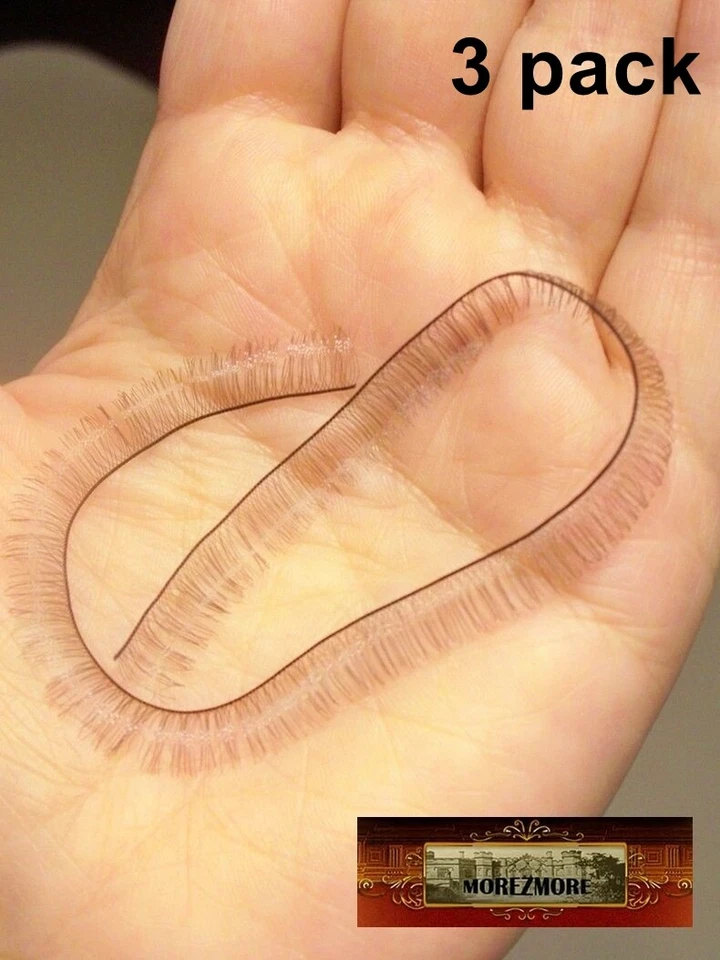 M00213x3 MOREZMORE 3 Tiras Pestañas Pequeñas ÚNICO Muñeca de Arcilla Polimérica 6mm MARRÓN Foto 1 de 1