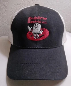 SUBLIME ELECTRIC LOGO ADUSTABLE MESH TRUCKER HAT ONE SIZE BLACK RED WHITE - Picture 1 of 9