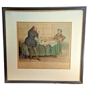 Original Lithograph colors Honoré Daumier Caricaturana Robert-Macaire 1837 - Picture 1 of 7