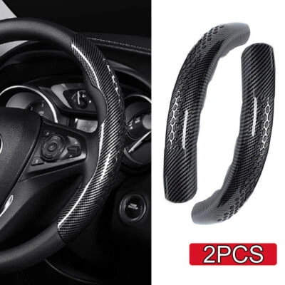 2x Fibra de Carbono Universal Volante Coche Booster Cubierta Antideslizante Accesorios Foto 1 de 4