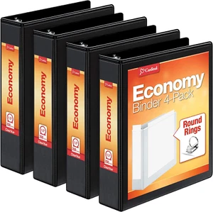 Cardinal Economy 3 Ring Binder, 1.5 Inch, Presentation View, Black, Holds 350 Sh - Picture 1 of 12