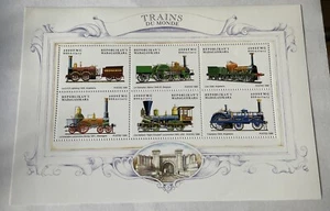 1999 Madagascar Locomotives Trains Of The World  Commemorative Stamp Sheet MNH - Picture 1 of 4