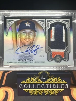2023 Alex Bregman Topps Dynasty PSA 9 On Card Auto, Game Used Patch Silver /5 - Image 1 of 4