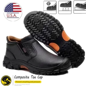 Mens Waterproof Boots Composite Toe Cap Work Boots Leather Safety Shoes Non Slip - Picture 1 of 21