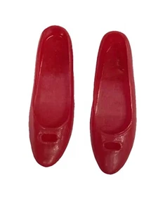 ZAPATOS/BOMBAS FRANCIE Rojo Corte "Peek Toe" Tacón Bajo De Colección 1966 Japón - Imagen 1 de 7