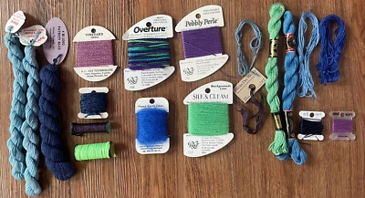 Assorted Designer Threads for Needlepoint: 10+ incl. Kreinik, RG, Vineyard etc. - Image 1 of 4
