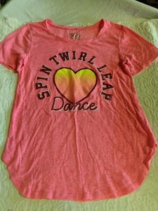 Justice girls sz. 14 pink dance themed tee. Fun, cute, great shape - Picture 1 of 7