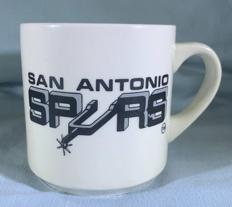 SAN ANTONIO SPURS WHITE CERAMIC NBA BASKETBALL SILVER BLACK LOGO COFFEE MUG CUP Cover