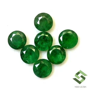 Smeraldo naturale taglio tondo 5 mm lotto 07 pezzi 3,01 CTS pietre preziose sfuse calibrate - Foto 1 di 5