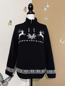 CMP City Mountain Passion Sz M Fair Isle Reindeer Wool Blend Jacket Pullover EUC - Picture 1 of 12