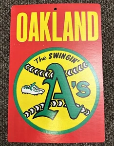 1973 Fleer MLB Team Big Sign OAKLAND SWINGIN' A'S Placard Cardboard 11.5 x 7.75” - Picture 1 of 4