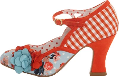 Ruby Shoo IMELDA Polka Dot FLORAL Blumen Karo PEPITA Riemchen PUMPS Rockabilly - Bild 1 von 3