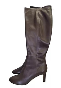 LK BENNETT Eloria Silver Birch Leather Boots Side Zip Womens Size EU 41 REF OCR - Picture 1 of 8