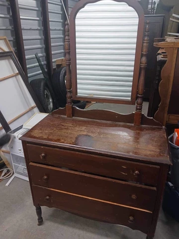 Beautiful Antique Dresser with Original Mirror and Functioning Drawers! Cover