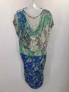 Pre-Owned Etro Blue Size 46 Floral Knee Length Short Sleeve Dress - Picture 1 of 3
