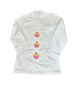 Bäckerjacke bestickt Cupcake Design extra klein Küchenköche weiß - Bild 1 von 3