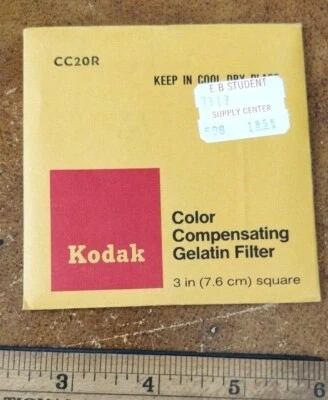 CC20R Color Compensating Fliter 3" - 75mm Square Kodak  gelatin filter - Image 1 of 4