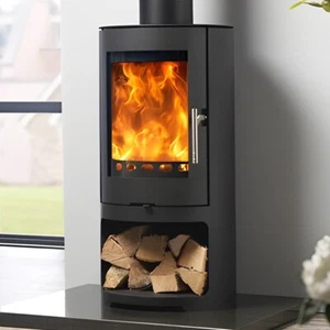 Castec CT5 Eco Wood Burning Stove Contemporary With Log Stove British Made - Picture 1 of 3