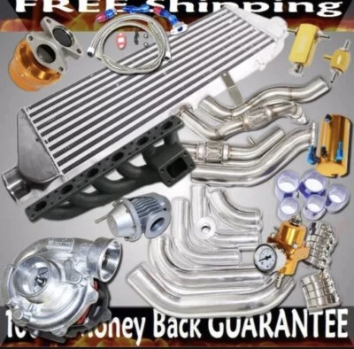 T3 Turbo Kit downpipe+piping bolt on fit BMW 92-98 320i 323i 325i M3 E36  - Image 1 of 3
