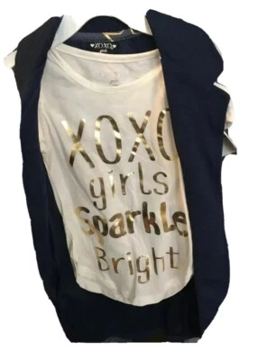 XOXO Girls 3 Piece Set New with Tags Vest Leggings Top 6X Navy Gold Denim Cream - Image 1 of 4