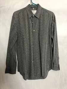 Robert Stock Rfs Finery Mens Shirt Size M Grey Striped Long Sleeve Button Up - Picture 1 of 3