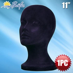 11" FOAM black MANNEQUIN MANIKIN head display wig hat glasses - Picture 1 of 2