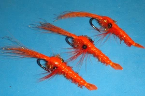 Fliegenfischen Fliegen - Fl. Orange SQUAMISH POACHER Steelhead Garnelen, Größe #2 (3 Stück) - Bild 1 von 7