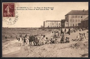 CPA Le Croisic, La Plage de Saint-Goustan Sanatorium des Freres de Saint-Jean-d - Picture 1 of 2