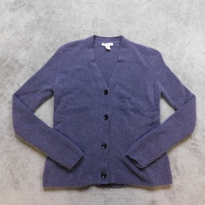 Cardigan donna Athleta maglia lana viola medio con bottoni nylon misto spandex - Foto 1 di 11