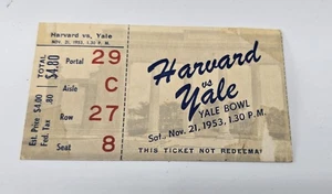 Yale vs Harvard University - 21. November 1953 - Ticket Stub - Bild 1 von 4