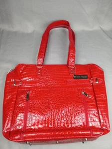 Steve Madden rot Kroko Alligator Print Haut Handtasche Beuteltasche Schultergurt Tasche Aufbewahrung - Bild 1 von 24