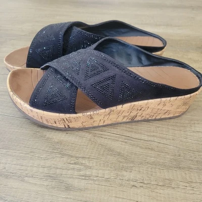 Cloudwalkers Women's Sunset Black Wedge Sandals Shoes Size 12w - Image 1 of 4