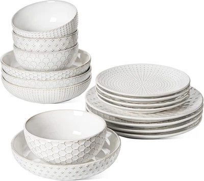 Set Vajilla 16 Pzs Ceramica Blanca Artica de Platos y Cuencos para 4 Personas - Image 1 of 4
