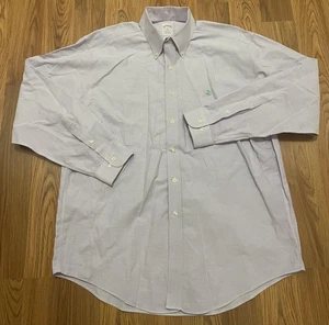 Brooks Brothers Shirt Mens Large Lavender Non Iron Supima Cotton 346 Oxford - Picture 1 of 10