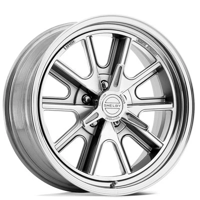17x8" American Racing Wheels Vintage VN427 Shelby Cobra Polished Rims Foto 1 de 4