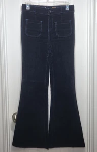 Pilcro and the Letterpress Pants Women 6 Navy Corduroy Flare Boho Anthropologie - Picture 1 of 13